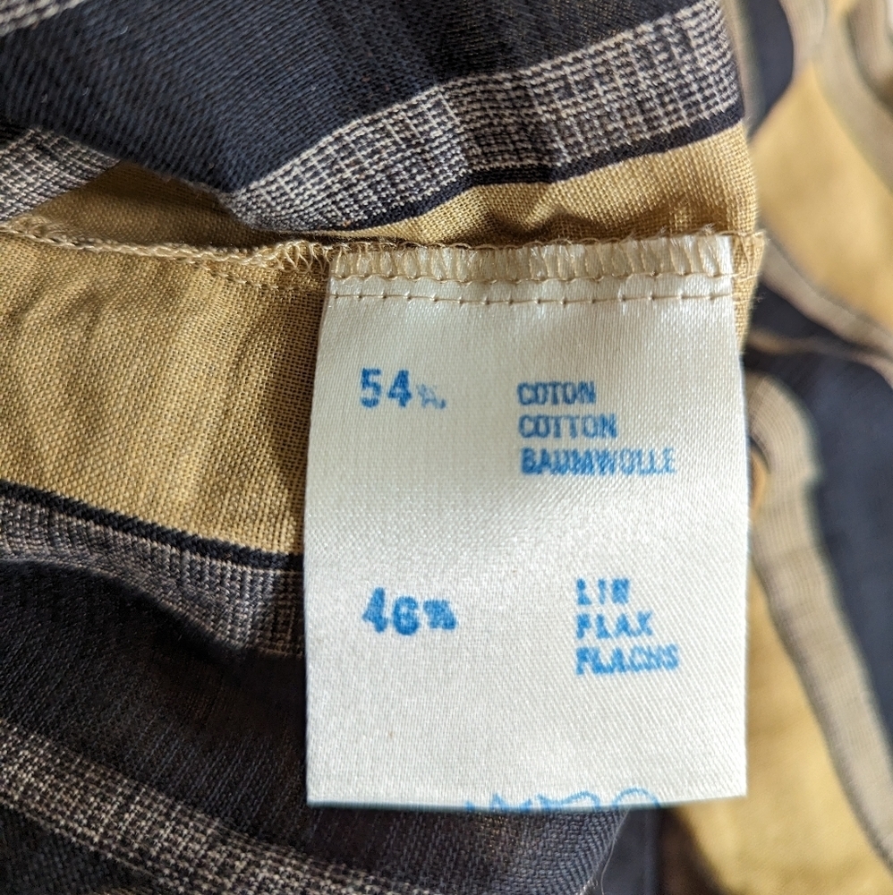 Vintage Liliane burty linen cotton blend striped dress xs small - Picture 8 of 13
